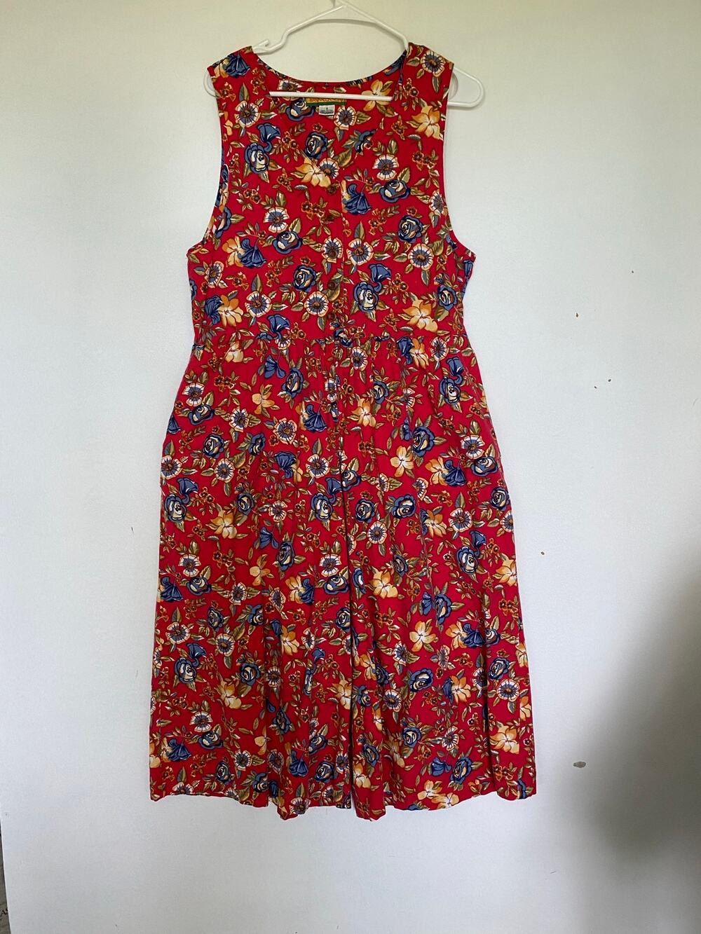 Bryn Connelly Red Floral Jumpsuit Vintage 90's Size 8